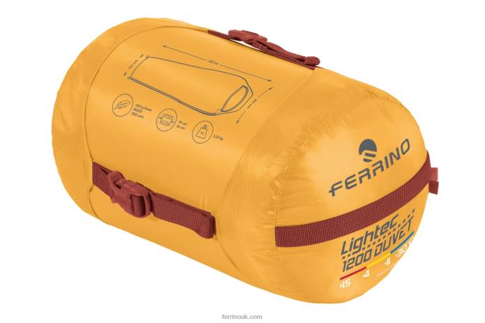 Unisex Ferrino T2B6370SLEEPINGBAG LIGHTECH 1200 DUVET RDS DOWN