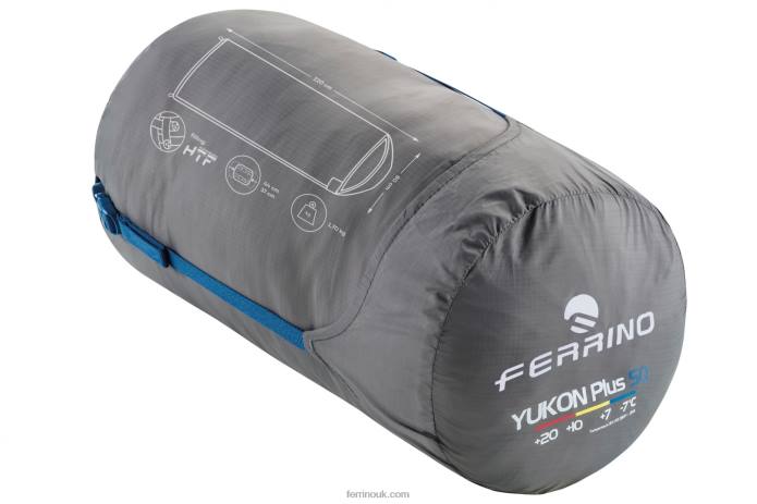 Unisex Ferrino T2B6395 Zip Right Blue SLEEPINGBAG YUKON PLUS SQ ZIP RIGHT BLUE