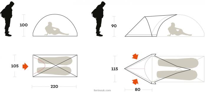 Unisex Ferrino T2B6439TENT BLIZZARD 2