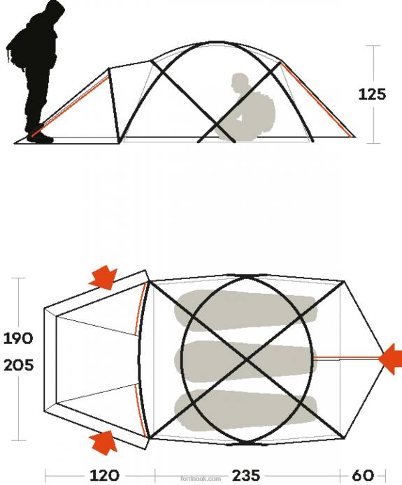 Unisex Ferrino T2B6444SNOWBOUND 3 TENT