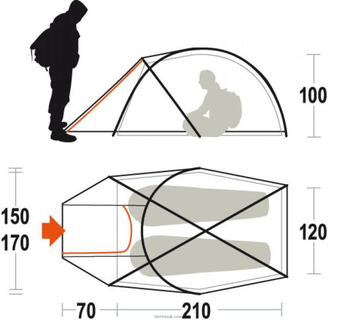Unisex Ferrino T2B6445TENT PILIER 2