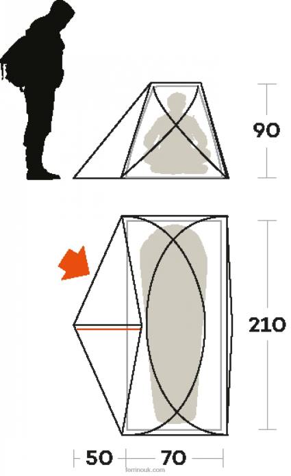 Unisex Ferrino T2B6451TENT SOLO