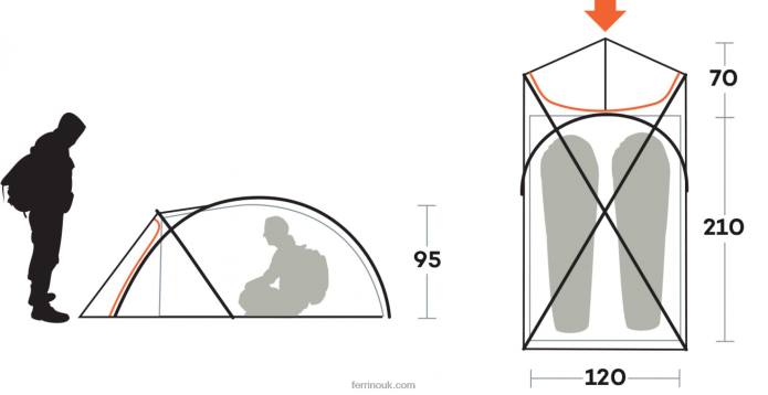 Unisex Ferrino T2B6452TENT NAMIKA 2