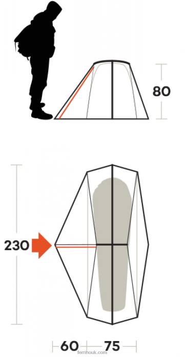 Unisex Ferrino T2B6457TENT GRIT 1 FR