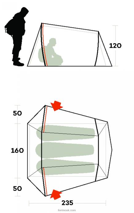 Unisex Ferrino T2B6465LIGHTENT 3 PRO TENT