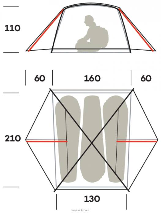 Unisex Ferrino T2B6471TENT NEMESI 3 PRO FR