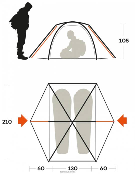 Unisex Ferrino T2B6477TENT RIFT 2
