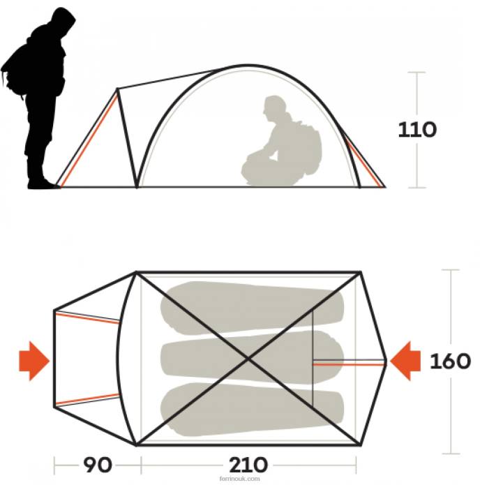 Unisex Ferrino T2B6483TENT ATACAMA 3