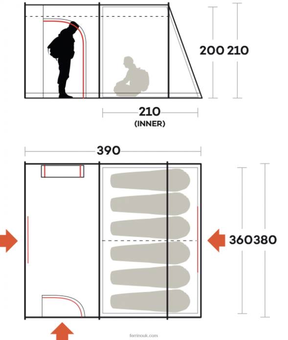 Unisex Ferrino T2B6495TENT FENIX 6